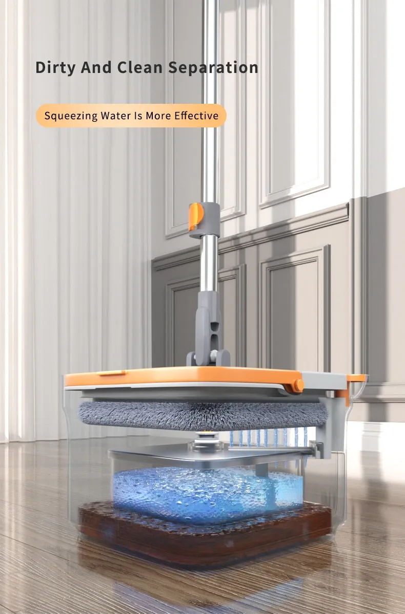 Self-Cleaning Rotary Square Mop With Bucket - Jennyhome