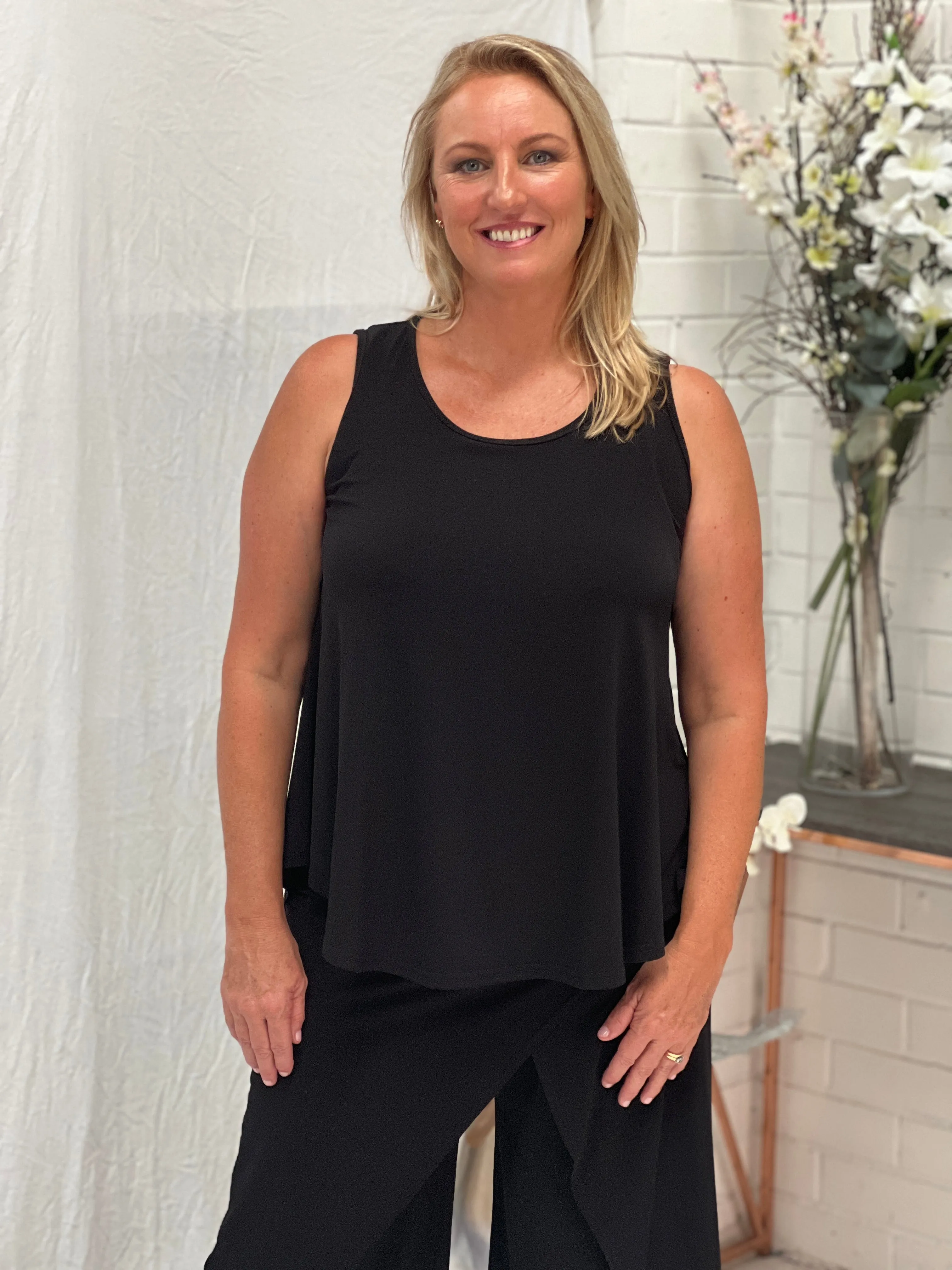 Winona Black Jersey Top